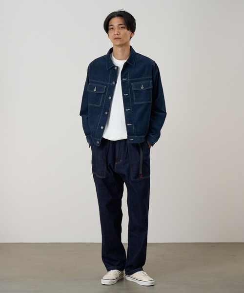 Gramicci(グラミチ)の「STRETCH DENIM LOOSE TAPERED RIDGE PANT|ストレッチデニムルーズテーパードリッジパンツ(デニムパンツ・メンズ・ワンウォッシュ/ライトインディゴブルー/ダークインディゴブルー・XXL/XS/M/XL/S/L)」の17枚目の写真