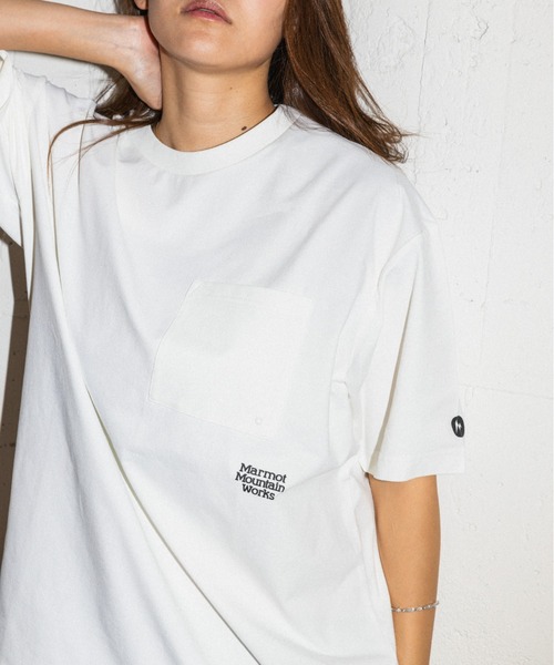 Marmot/マーモット] 別注 ドローコード付き ポケットロゴTシャツ【追加
