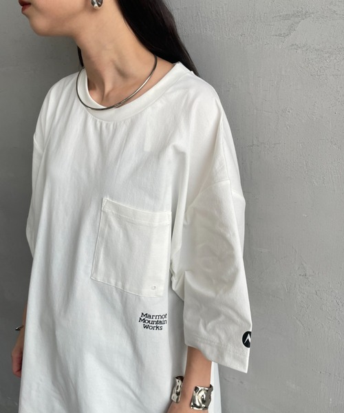 MARMOT（マーモット）の「【WEB先行予約】[Marmot/マーモット] 別注 ドローコード付き ポケットロゴTシャツ（Tシャツ/カットソー・レディース・ブラック/グレー/ダークブラウン/ホワイト・XL/L/M/S）」の16枚目の写真