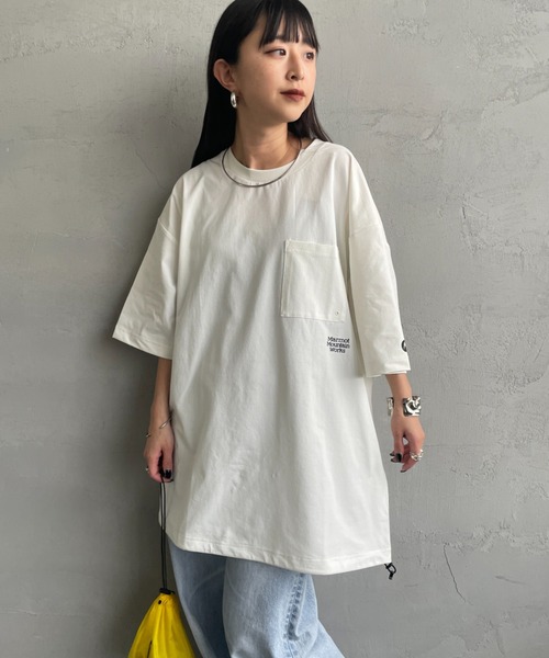 MARMOT（マーモット）の「【WEB先行予約】[Marmot/マーモット] 別注 ドローコード付き ポケットロゴTシャツ（Tシャツ/カットソー・レディース・ブラック/グレー/ダークブラウン/ホワイト・XL/L/M/S）」の19枚目の写真