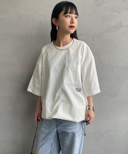 MARMOT（マーモット）の「【WEB先行予約】[Marmot/マーモット] 別注 ドローコード付き ポケットロゴTシャツ（Tシャツ/カットソー・レディース・ブラック/グレー/ダークブラウン/ホワイト・XL/L/M/S）」の10枚目の写真