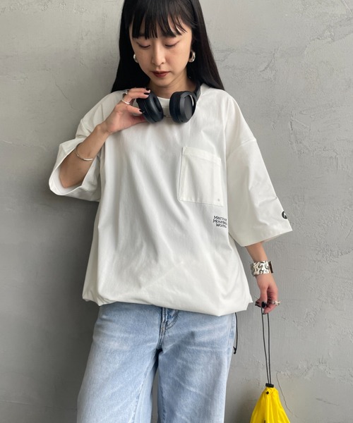 MARMOT（マーモット）の「【WEB先行予約】[Marmot/マーモット] 別注 ドローコード付き ポケットロゴTシャツ（Tシャツ/カットソー・レディース・ブラック/グレー/ダークブラウン/ホワイト・XL/L/M/S）」の9枚目の写真