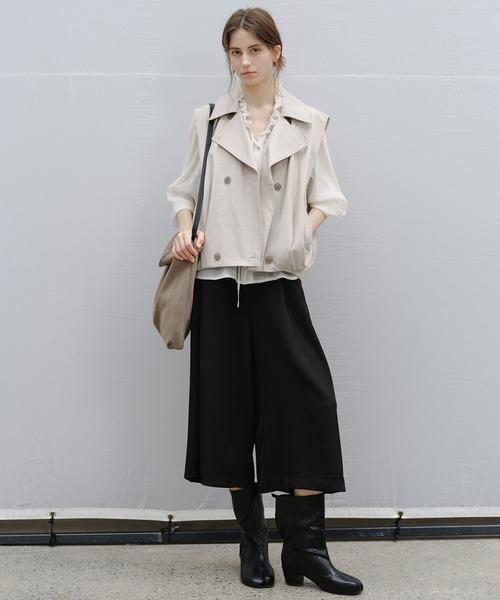 tageechita(タジチタ)の「【tageechita】クロップド ワイドキュロットパンツ(スラックス・レディース・ブラック・L/M/S)」の22枚目の写真