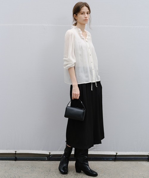 tageechita(タジチタ)の「【tageechita】クロップド ワイドキュロットパンツ(スラックス・レディース・ブラック・L/M/S)」の12枚目の写真