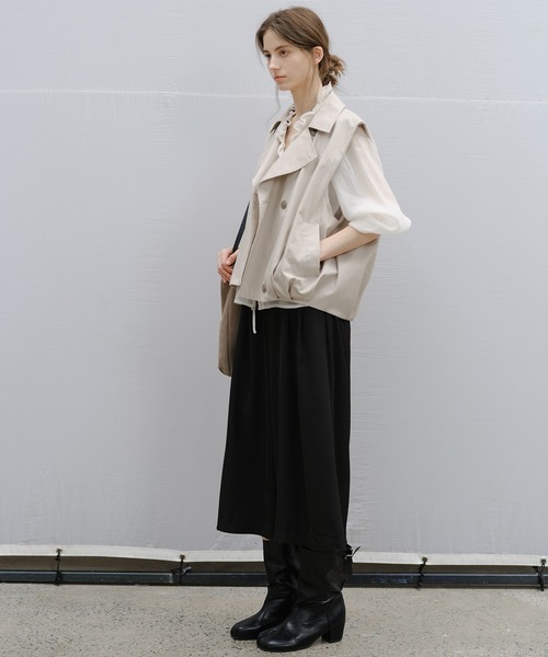 tageechita(タジチタ)の「【tageechita】クロップド ワイドキュロットパンツ(スラックス・レディース・ブラック・L/M/S)」の14枚目の写真