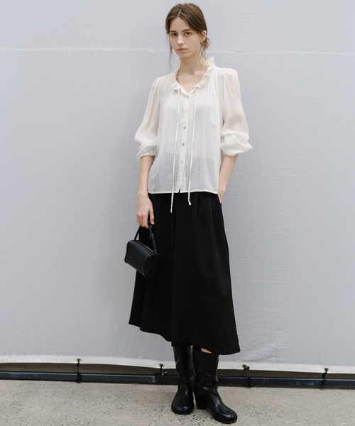 tageechita(タジチタ)の「【tageechita】クロップド ワイドキュロットパンツ(スラックス・レディース・ブラック・L/M/S)」の18枚目の写真