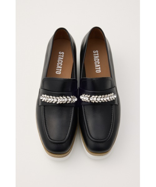 STACCATO（スタッカート）の「ｵｰﾘﾝﾍﾞﾙﾄﾌﾟﾗｯﾄﾌｫｰﾑ（ローファー・レディース・ブラック/シルバー・22.5cm/23.0cm/23.5cm/24.0cm/24.5cm）」の4枚目の写真