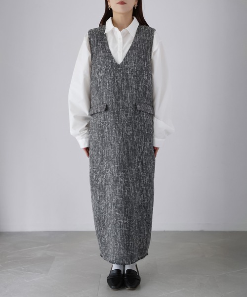 Riberry（リベリー）の「ツイードジャンパースカート（ジャンパースカート・レディース・アイボリー/ブラック・FREE）」の19枚目の写真