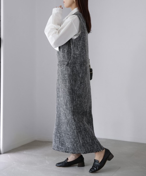 Riberry（リベリー）の「ツイードジャンパースカート（ジャンパースカート・レディース・アイボリー/ブラック・FREE）」の16枚目の写真