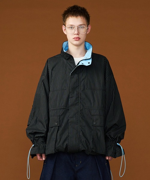 【UNISEX】CORD DESIGN CHECK BLOUSON/コードデザインチェックブルゾン