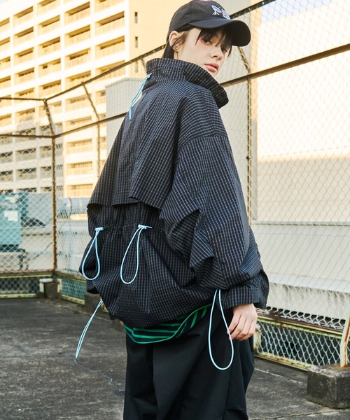 【UNISEX】CORD DESIGN CHECK BLOUSON/コードデザインチェックブルゾン