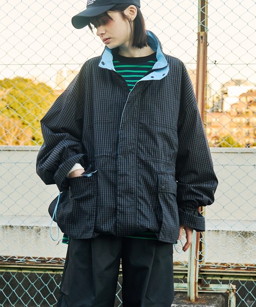 【UNISEX】CORD DESIGN CHECK BLOUSON/コードデザインチェックブルゾン