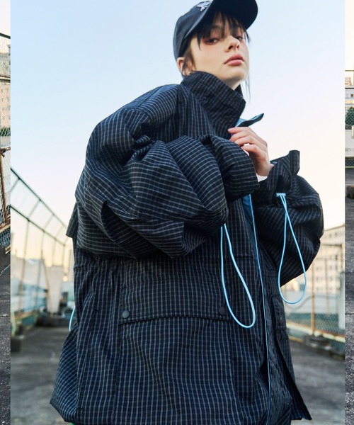 【UNISEX】CORD DESIGN CHECK BLOUSON/コードデザインチェックブルゾン
