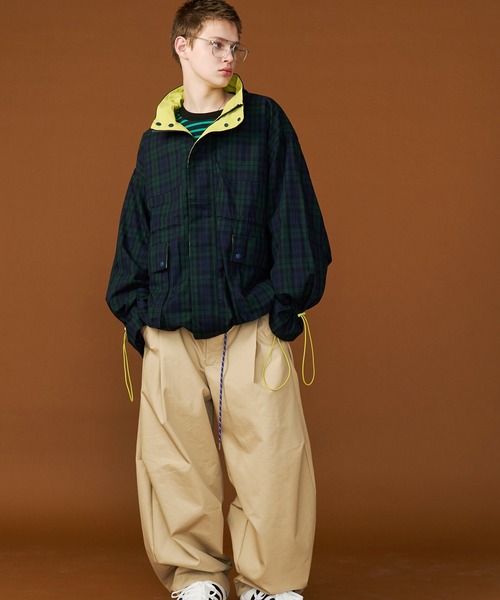 【UNISEX】CORD DESIGN CHECK BLOUSON/コードデザインチェックブルゾン
