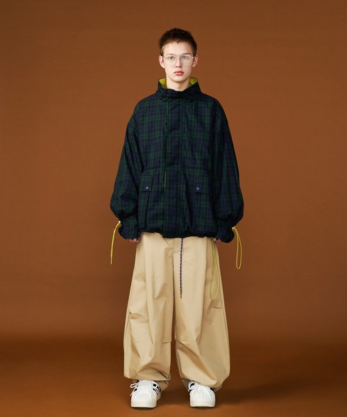 【UNISEX】CORD DESIGN CHECK BLOUSON/コードデザインチェックブルゾン