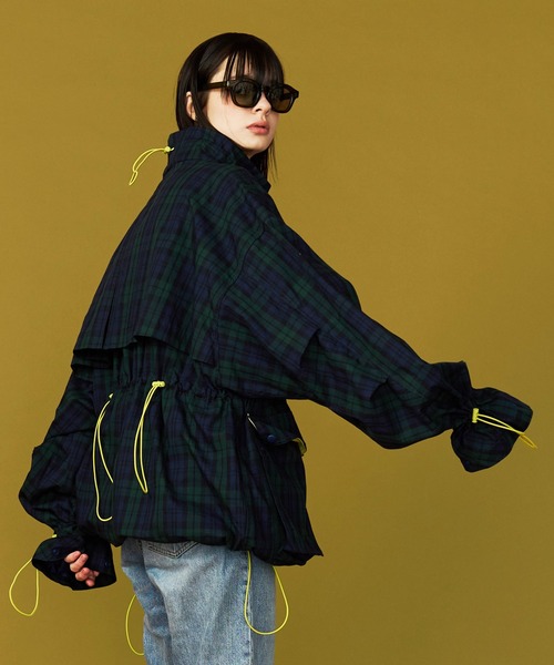【UNISEX】CORD DESIGN CHECK BLOUSON/コードデザインチェックブルゾン