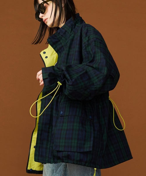 【UNISEX】CORD DESIGN CHECK BLOUSON/コードデザインチェックブルゾン