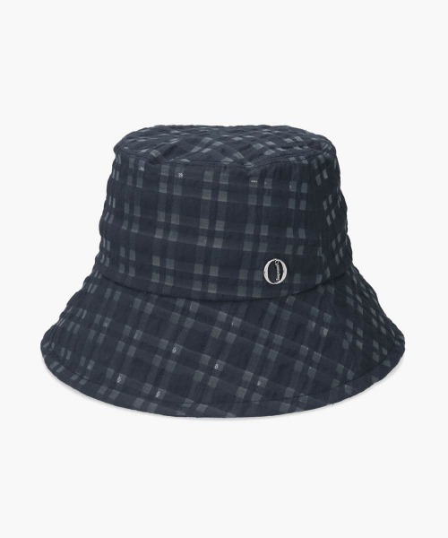 Chapeau d' O(シャポードオー)の「Chapeau d' O Check Sheer Bucket / シャポードオー(ハット・レディース・ネイビー/ホワイト/レッド・M/57.5cm)」の3枚目の写真