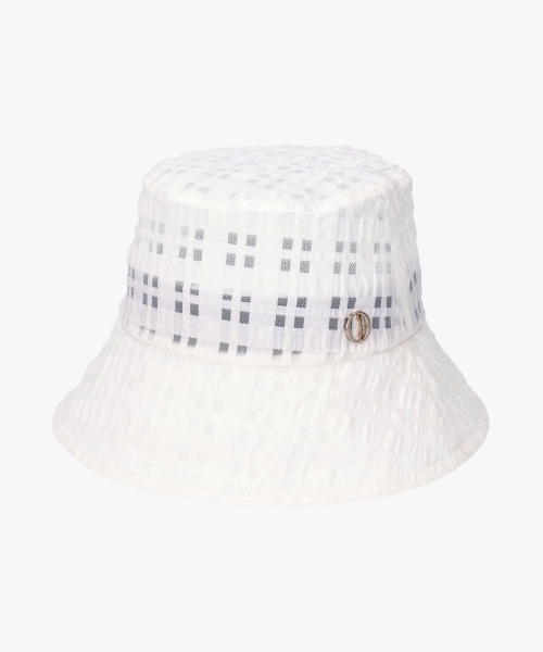 Chapeau d' O(シャポードオー)の「Chapeau d' O Check Sheer Bucket / シャポードオー(ハット・レディース・ネイビー/ホワイト/レッド・M/57.5cm)」の9枚目の写真