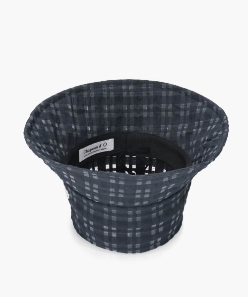 Chapeau d' O(シャポードオー)の「Chapeau d' O Check Sheer Bucket / シャポードオー(ハット・レディース・ネイビー/ホワイト/レッド・M/57.5cm)」の16枚目の写真