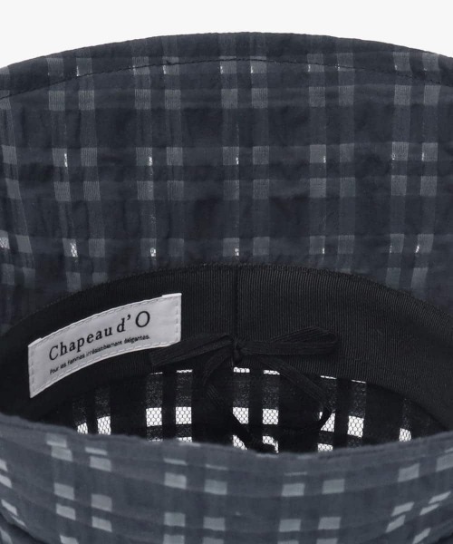 Chapeau d' O(シャポードオー)の「Chapeau d' O Check Sheer Bucket / シャポードオー(ハット・レディース・ネイビー/ホワイト/レッド・M/57.5cm)」の17枚目の写真