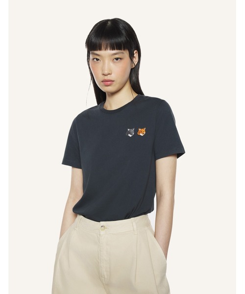 Maison Kitsune(メゾンキツネ)の「DOUBLE FOX HEAD REGULAR TEE-SHIRT(Tシャツ/カットソー・レディース・ホワイト系その他/ブラック/スモークピンク・M/XS/XL/S/L)」の12枚目の写真