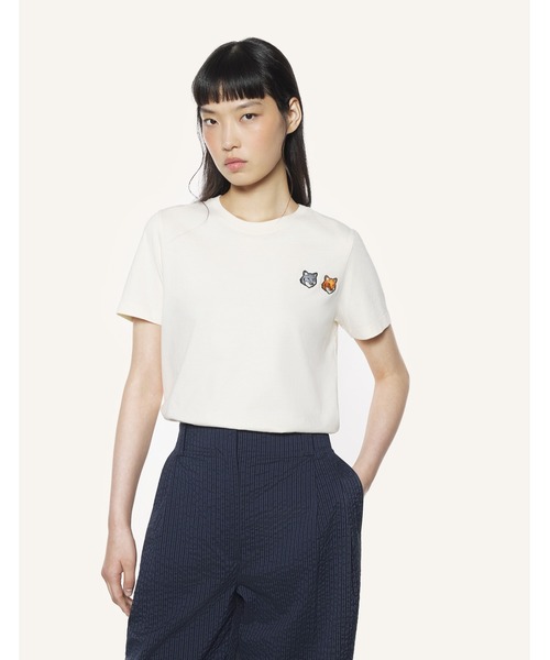 Maison Kitsune(メゾンキツネ)の「DOUBLE FOX HEAD REGULAR TEE-SHIRT(Tシャツ/カットソー・レディース・ホワイト系その他/ブラック/スモークピンク・M/XS/XL/S/L)」の7枚目の写真