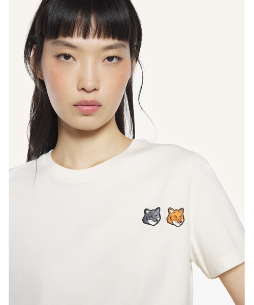 Maison Kitsune(メゾンキツネ)の「DOUBLE FOX HEAD REGULAR TEE-SHIRT(Tシャツ/カットソー・レディース・ホワイト系その他/ブラック/スモークピンク・M/XS/XL/S/L)」の8枚目の写真