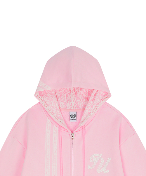 LUVISTRUE(ラヴイズトゥルー)の「EL LACE HOOD ZIP UP(PINK)(パーカー・レディース・その他・FREE)」の4枚目の写真