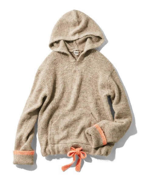 MEDE19F(メデジュウキュウ)の「MEDE19F 配色ライン遣いのミックスニットフーディー(ニット/セーター・レディース・ライトベージュ/グレー・M/L/LL)」の20枚目の写真