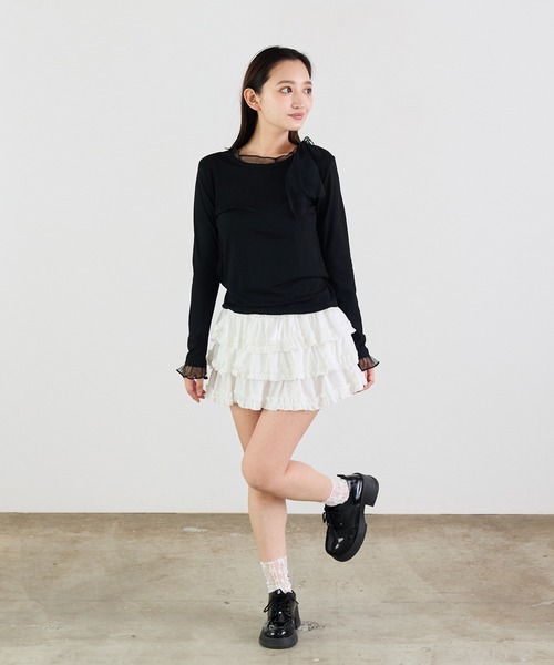 Siel(シエル)の「シアリボンタイカットソー(Tシャツ/カットソー・レディース・グレー/ブラック/ホワイト・FREE)」の20枚目の写真