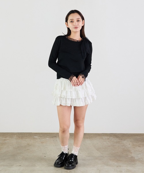 Siel(シエル)の「シアリボンタイカットソー(Tシャツ/カットソー・レディース・グレー/ブラック/ホワイト・FREE)」の21枚目の写真