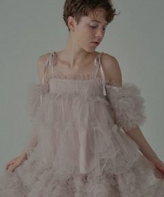 セール】Bell sleeve ribbon bare top ensemble（アンサンブル）｜M me