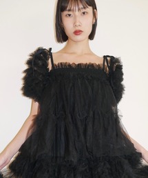 HONEY MI HONEY | tulle puff sleeve blouse(シャツ/ブラウス)