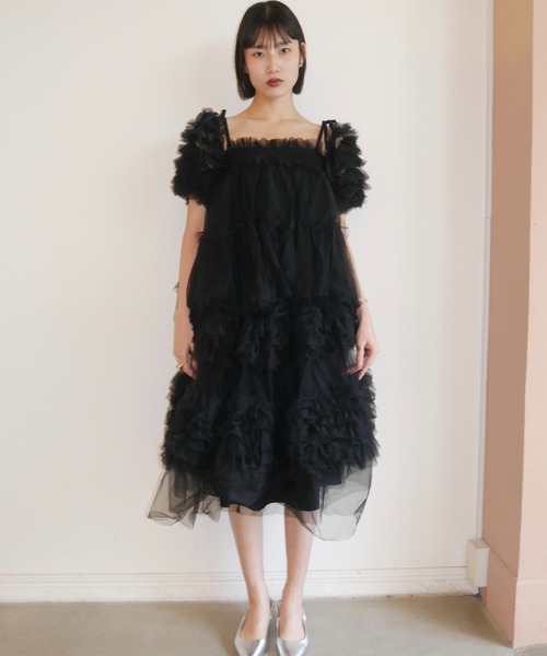 HONEY MI HONEY（ハニーミーハニー）の「tulle puff sleeve blouse（シャツ/ブラウス・レディース・グレー/ブラック/ピンク/ホワイト・FREE）」の17枚目の写真