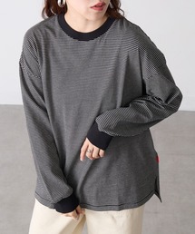 【Healthknit】26SS Nallow Border Jersey Side Slit Crewneck L/S 51056