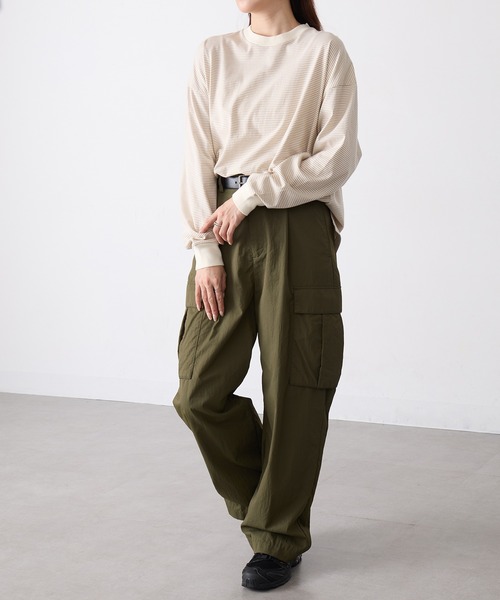 Healthknit(ヘルスニット)の「【Healthknit】26SS Nallow Border Jersey Side Slit Crewneck L/S 51056(Tシャツ/カットソー・レディース・アイボリー系1/ブラック系1/アイボリー系2・FREE)」の17枚目の写真