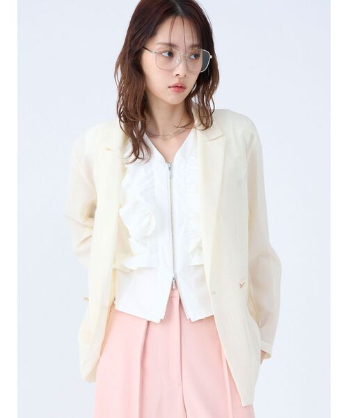 LAGUNAMOON（ラグナムーン）の「メッシュダブルテーラードジャケット（テーラードジャケット・レディース・ブラック/アイボリー/ブラウン・FREE）」の15枚目の写真