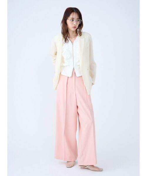 LAGUNAMOON（ラグナムーン）の「メッシュダブルテーラードジャケット（テーラードジャケット・レディース・ブラック/アイボリー/ブラウン・FREE）」の16枚目の写真