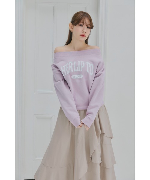 Her lip to ／ HLT Logo Two-Way Sweatshirt HLT Logo Two-Way Sweatshirt