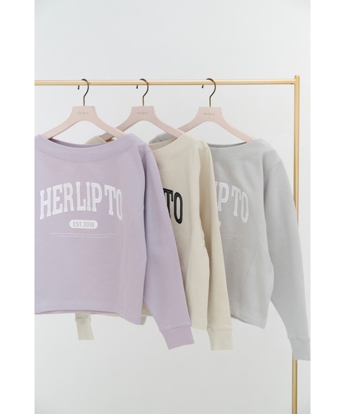 Her lip to(ハーリップトゥー)の「HLT Logo Two-Way Sweatshirt(スウェット・レディース・モーブ系/セージグリーン/ベージュ系・FREE)」の22枚目の写真