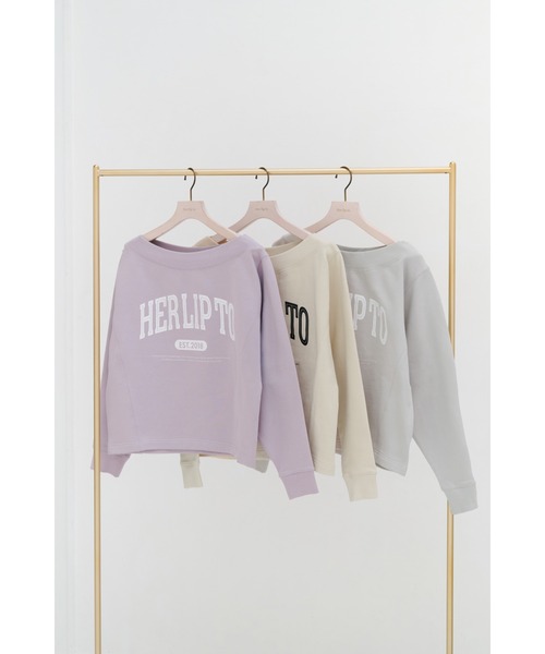 Her lip to(ハーリップトゥー)の「HLT Logo Two-Way Sweatshirt(スウェット・レディース・モーブ系/セージグリーン/ベージュ系・FREE)」の21枚目の写真