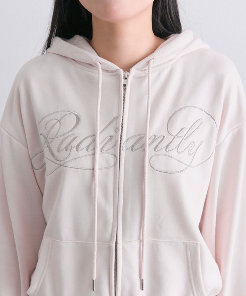 OLIVE des OLIVE（オリーブデオリーブ）の「裾フリルZIPパーカー（パーカー・レディース・ピンク/ブラック/オフホワイト/トップグレー・FREE）」の8枚目の写真