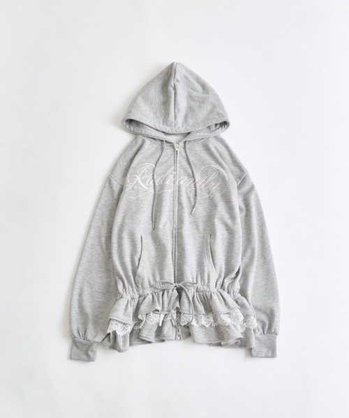 OLIVE des OLIVE（オリーブデオリーブ）の「裾フリルZIPパーカー（パーカー・レディース・ピンク/ブラック/オフホワイト/トップグレー・FREE）」の16枚目の写真