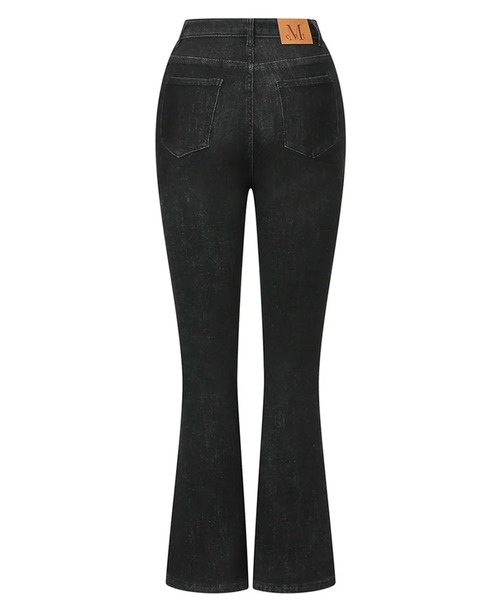 MUCENT(ムセント)の「◇MUCENT◇ブランド直輸入正規品/スレイト ブーツ カット デニム パンツ SLAITE BOOTS CUT DENIM PANTS(デニムパンツ・レディース・ブラック・M/S)」の3枚目の写真