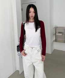 バイカラー ラグランスリーブ 長袖 Tシャツ