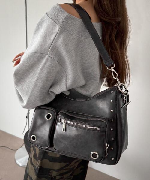 WEGO(ウィゴー)の「WEGO/【26年春新作】BIGハトメ2wayショルダー(ショルダーバッグ・レディース・ブラック系その他/ブラック/ワイン/ライトグレー/ホワイト/キャメル・FREE)」の3枚目の写真