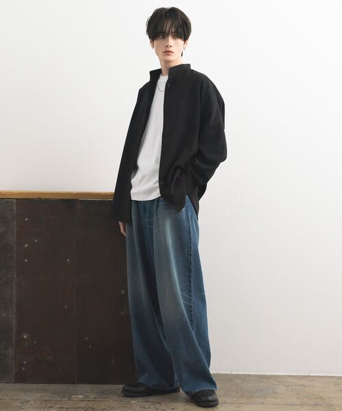 CRAFT STANDARD BOUTIQUE(クラフトスタンダードブティック)の「【機能素材】バンドカラーシャツ(シャツ/ブラウス・メンズ・ネイビー/チャコールグレー/ブラック・L/M)」の10枚目の写真