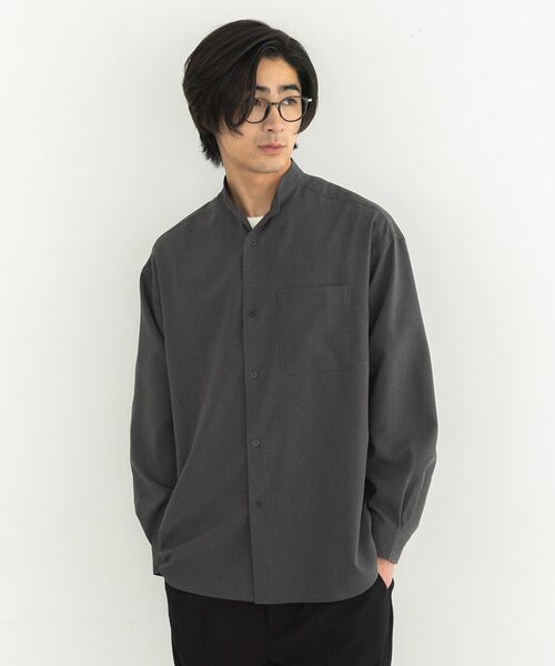 CRAFT STANDARD BOUTIQUE(クラフトスタンダードブティック)の「【機能素材】バンドカラーシャツ(シャツ/ブラウス・メンズ・ネイビー/チャコールグレー/ブラック・L/M)」の13枚目の写真
