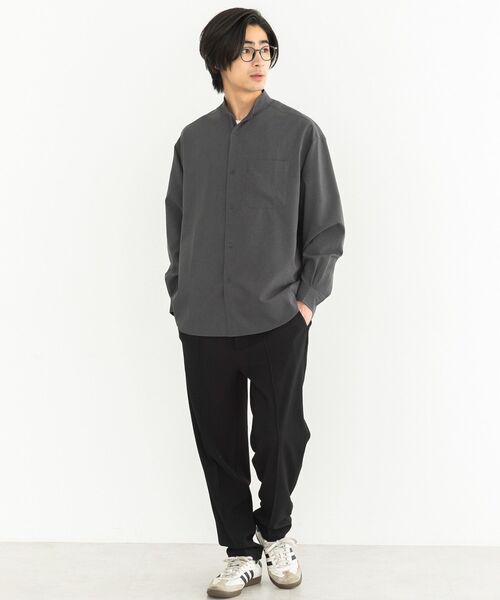 CRAFT STANDARD BOUTIQUE(クラフトスタンダードブティック)の「【機能素材】バンドカラーシャツ(シャツ/ブラウス・メンズ・ネイビー/チャコールグレー/ブラック・L/M)」の16枚目の写真